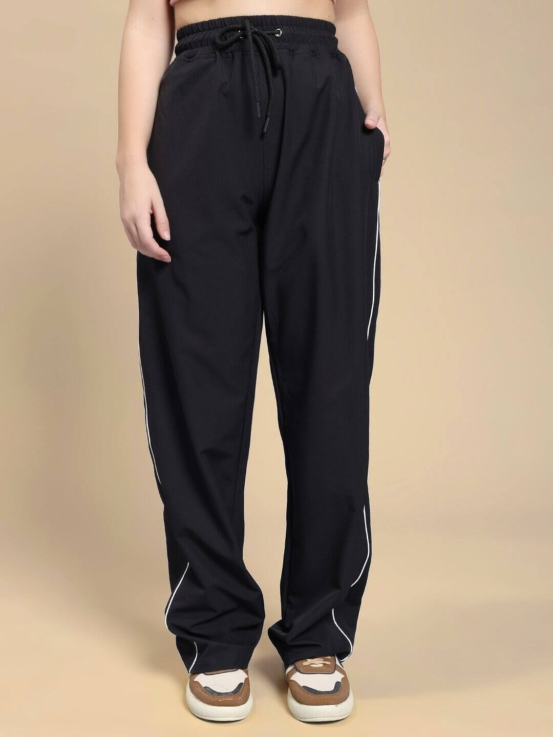 WOMEN TURBO TRACK RELAXED - FIT JOGGERS BLACK - JOGGER