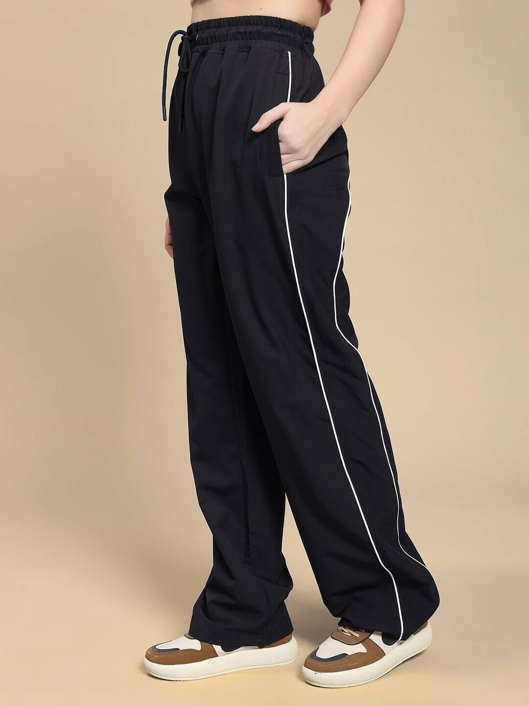 WOMEN TURBO TRACK RELAXED - FIT JOGGERS BLACK - JOGGER