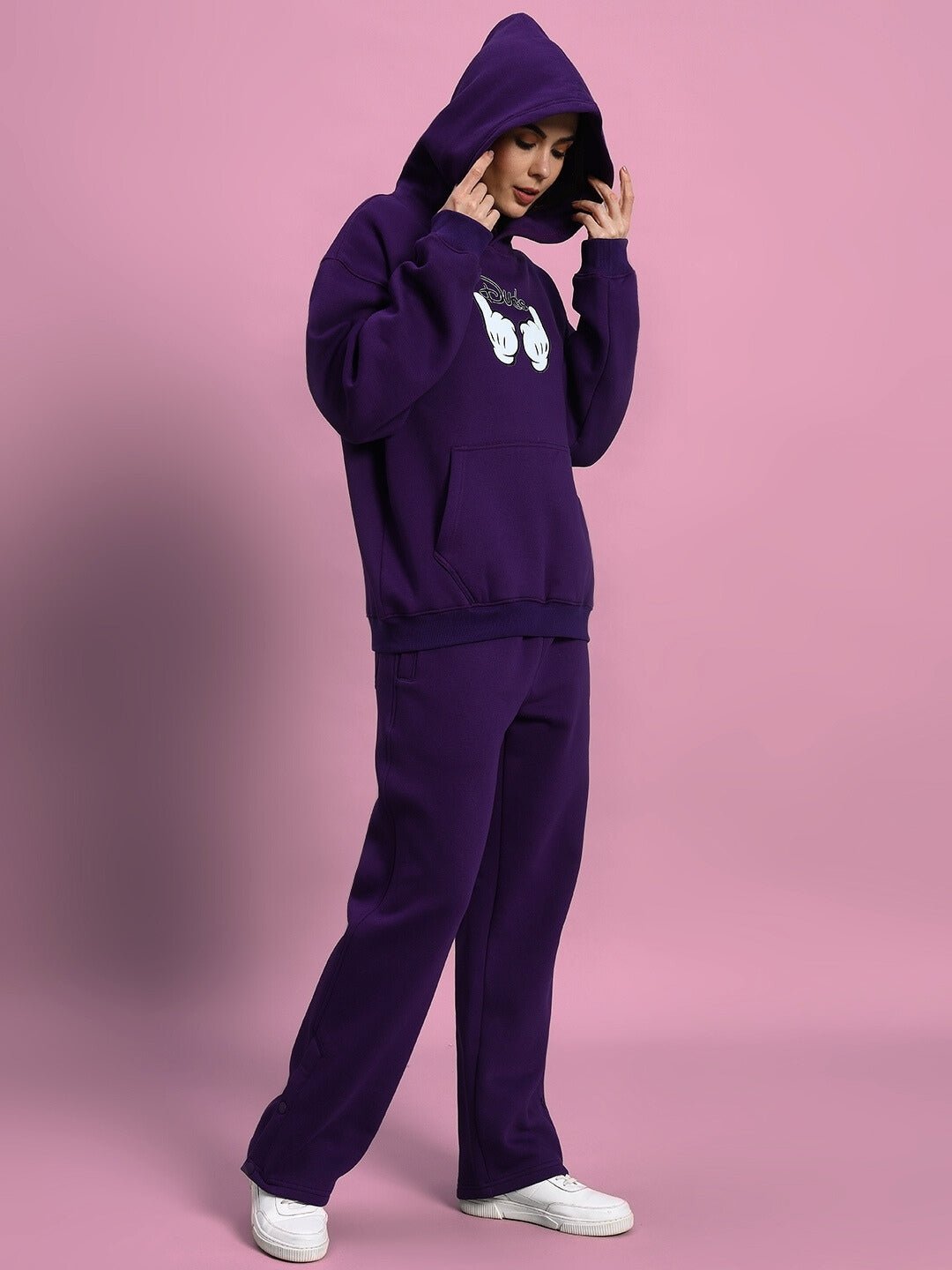WOMEN SUPREME FLEECE CO - ORD PURPLE - FULL CO - ORD SET