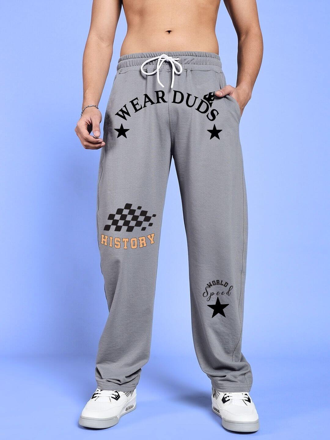 WORLD SPEED PRINTED RELAXED FIT JOGGERS GREY - JOGGER
