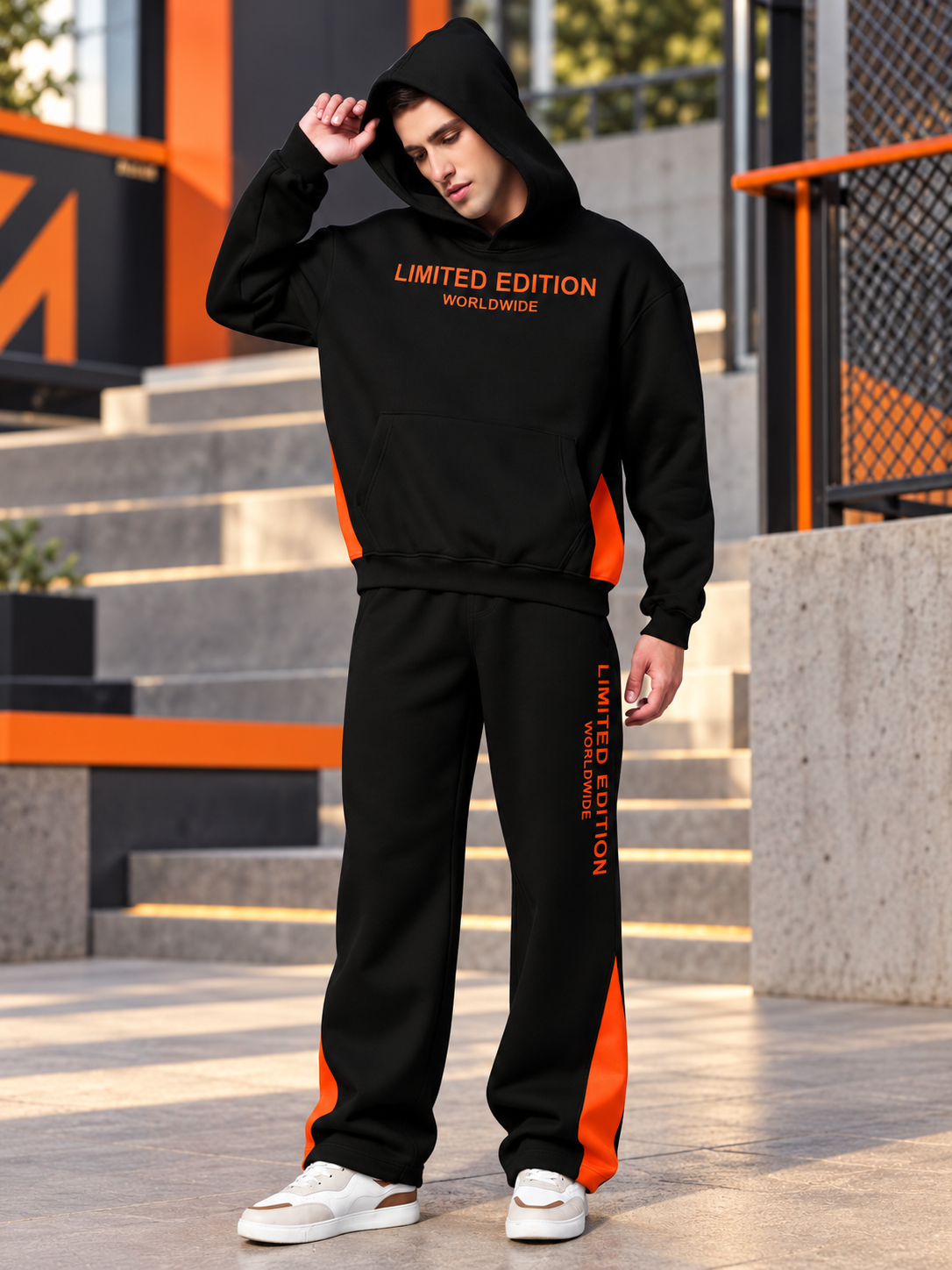WORLDWIDE FLEECE CO-ORD SET BLACK - Wearduds, view 2