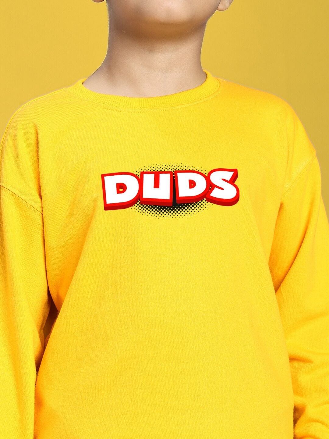 Yellow Roblox sweatshirt for boys and girls featuring a playful design.