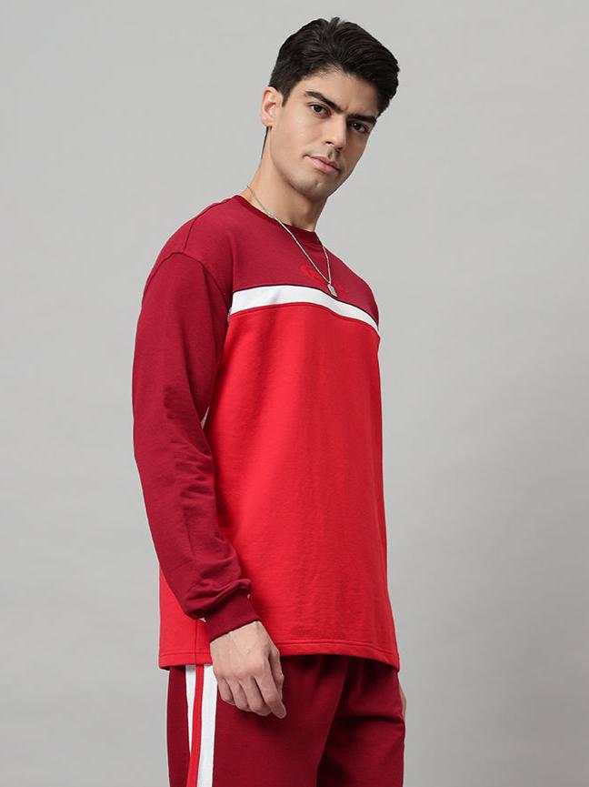 ZEST OVERSIZED COTTON SWEATSHIRT RED - SWEATSHIRT