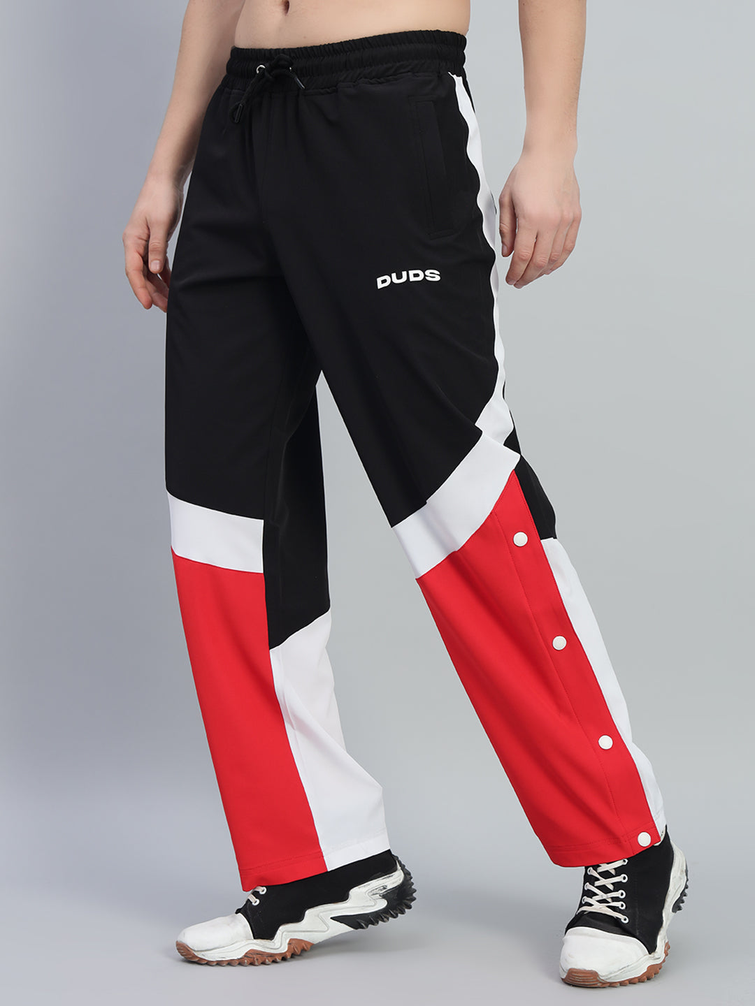 MARCO RELAXED FIT CARGO PANTS (BLACK-RED)