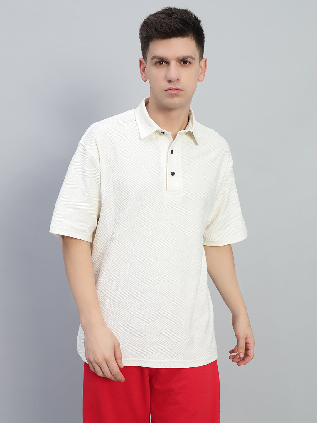 Brocade Polo T-Shirt (Off White)