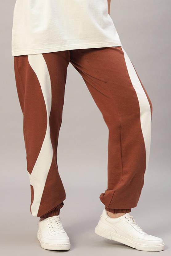 WOMEN'S AMERICAN FOOTBALL JOGGERS (BROWN-WHITE)