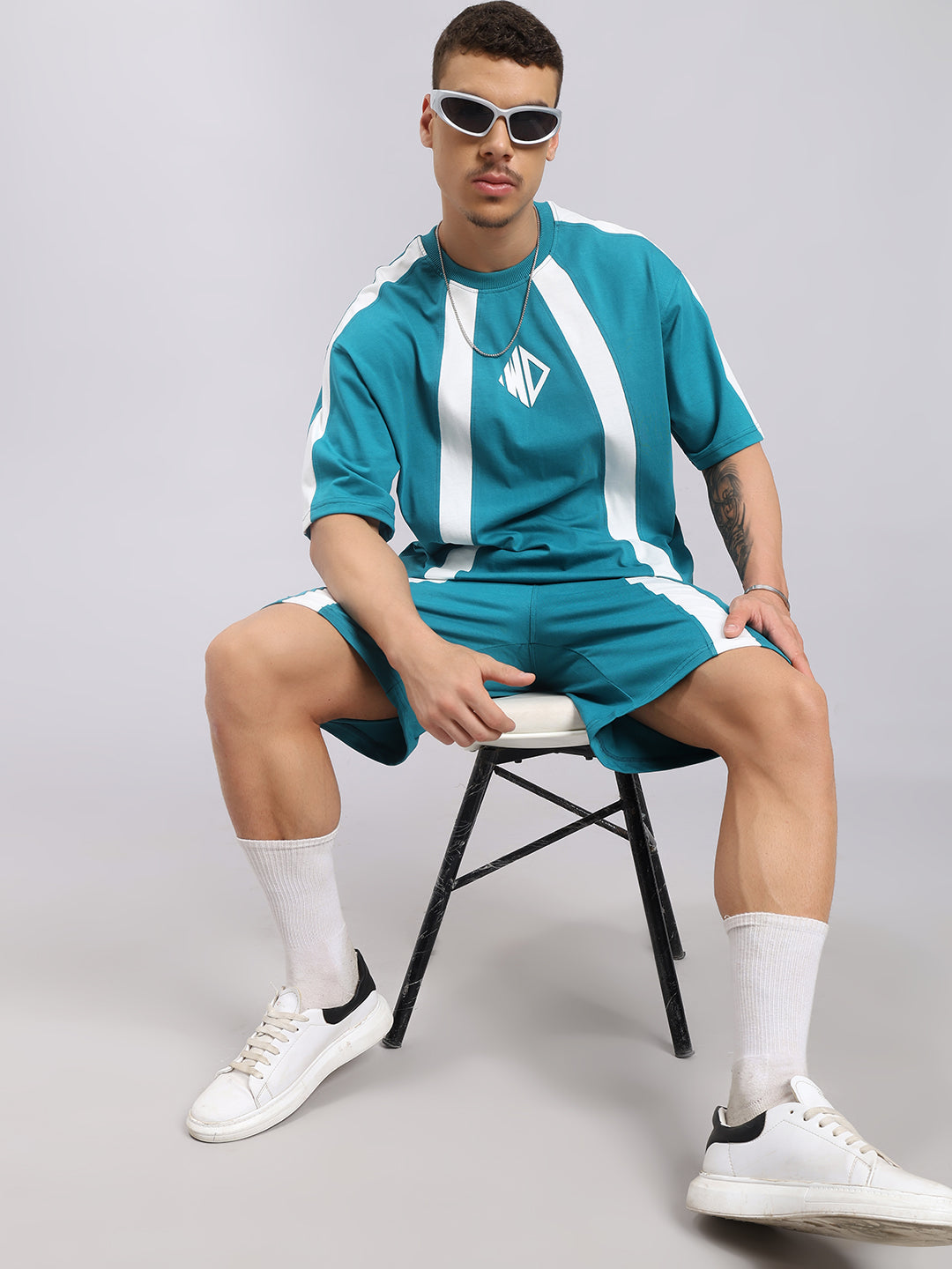 WIDELINE SUMMER CO-ORD SET (TEAL BLUE)