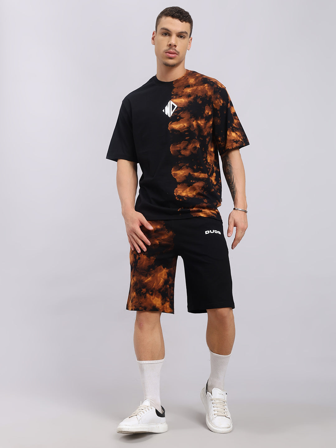 TRICKSTER TIE-DYE CO-ORD SET (BLACK)
