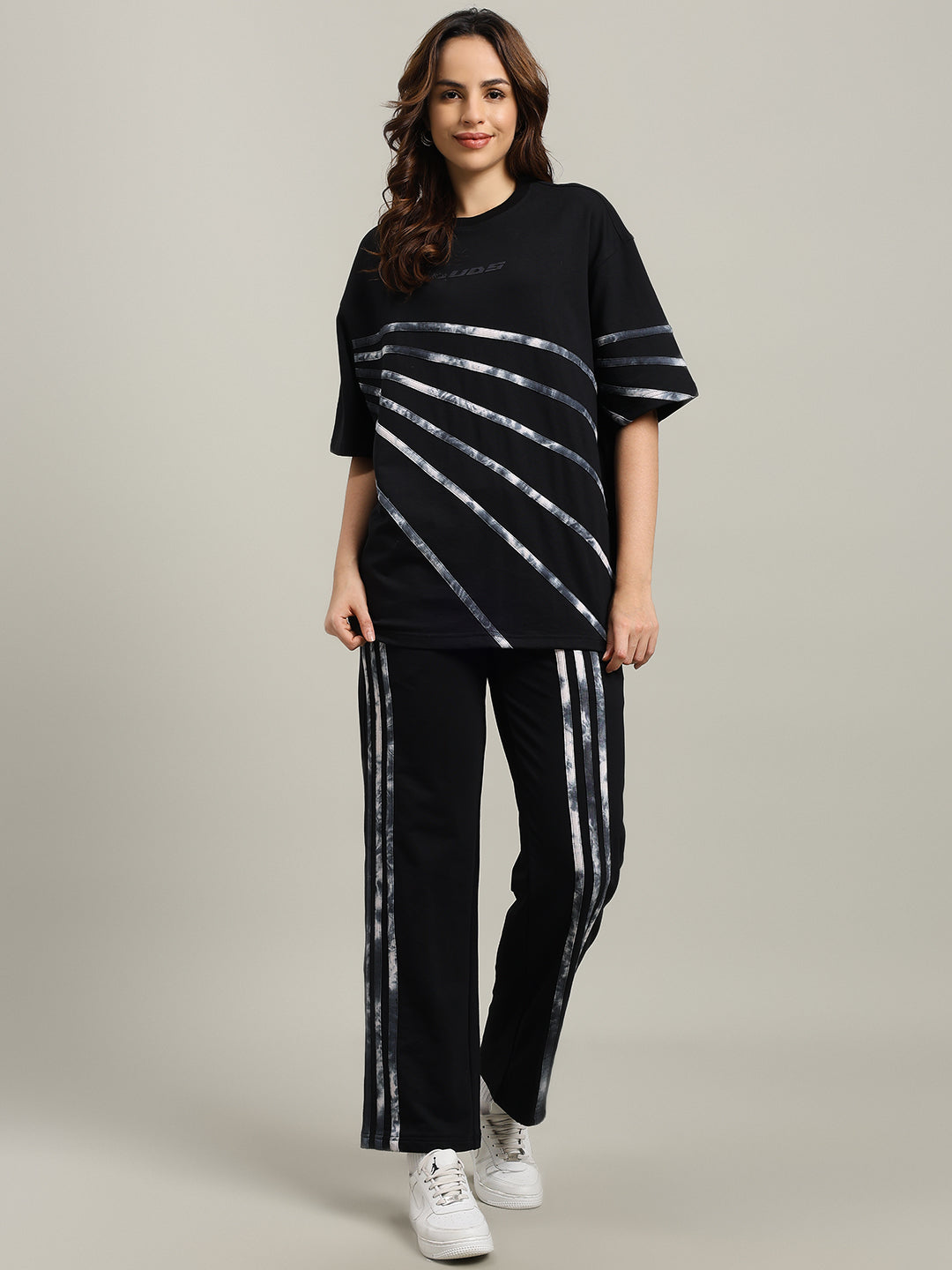 WOMEN'S FLICKER OVERSIZED CO-ORD SET (BLACK)