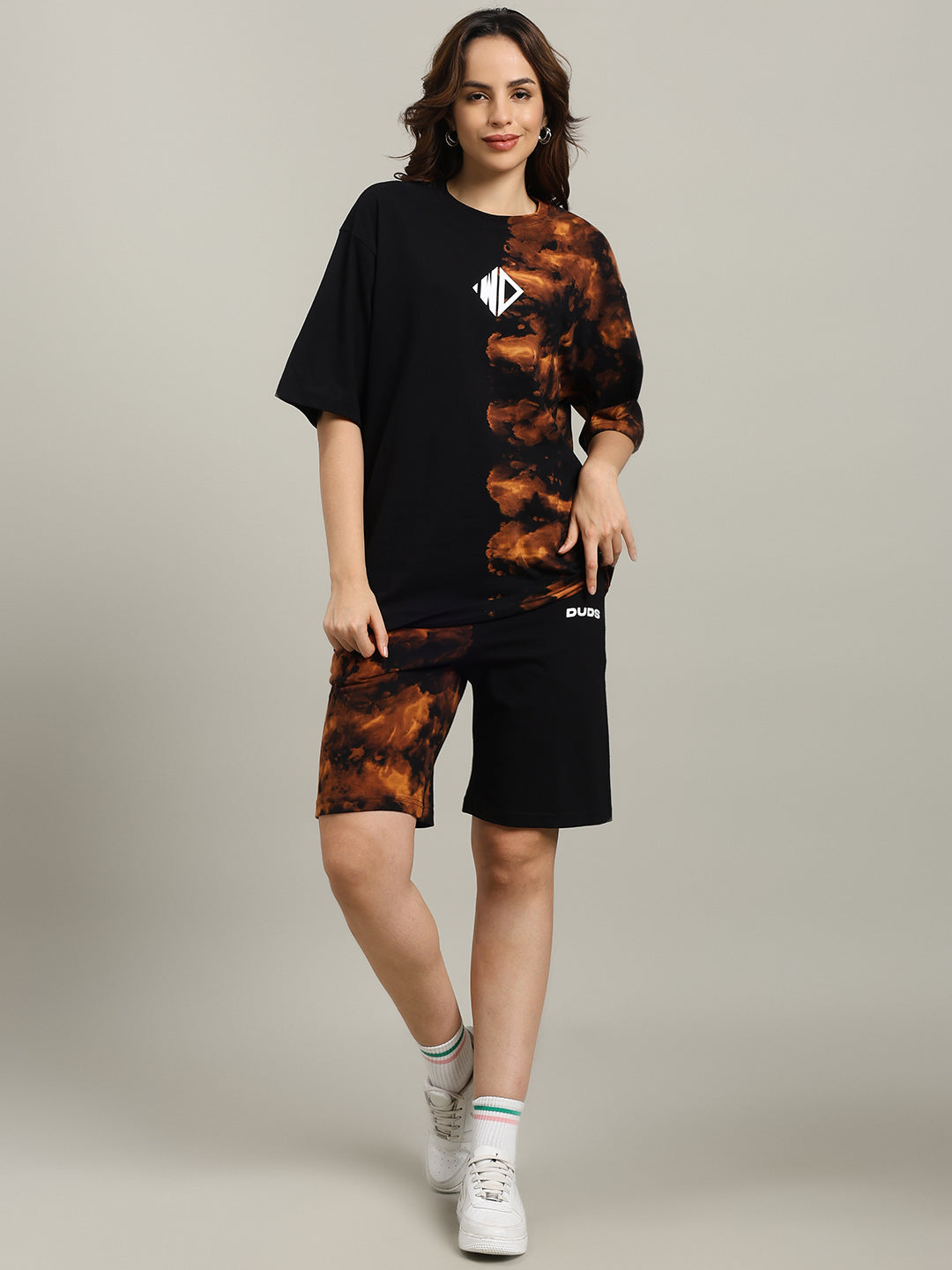 WOMEN'S TRICKSTER TIE-DYE CO-ORD SET (BLACK)