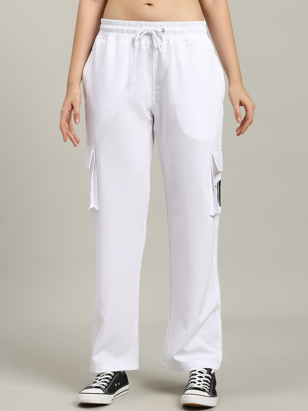 WOMEN'S CARMINE RELAXED FIT JOGGER (WHITE)