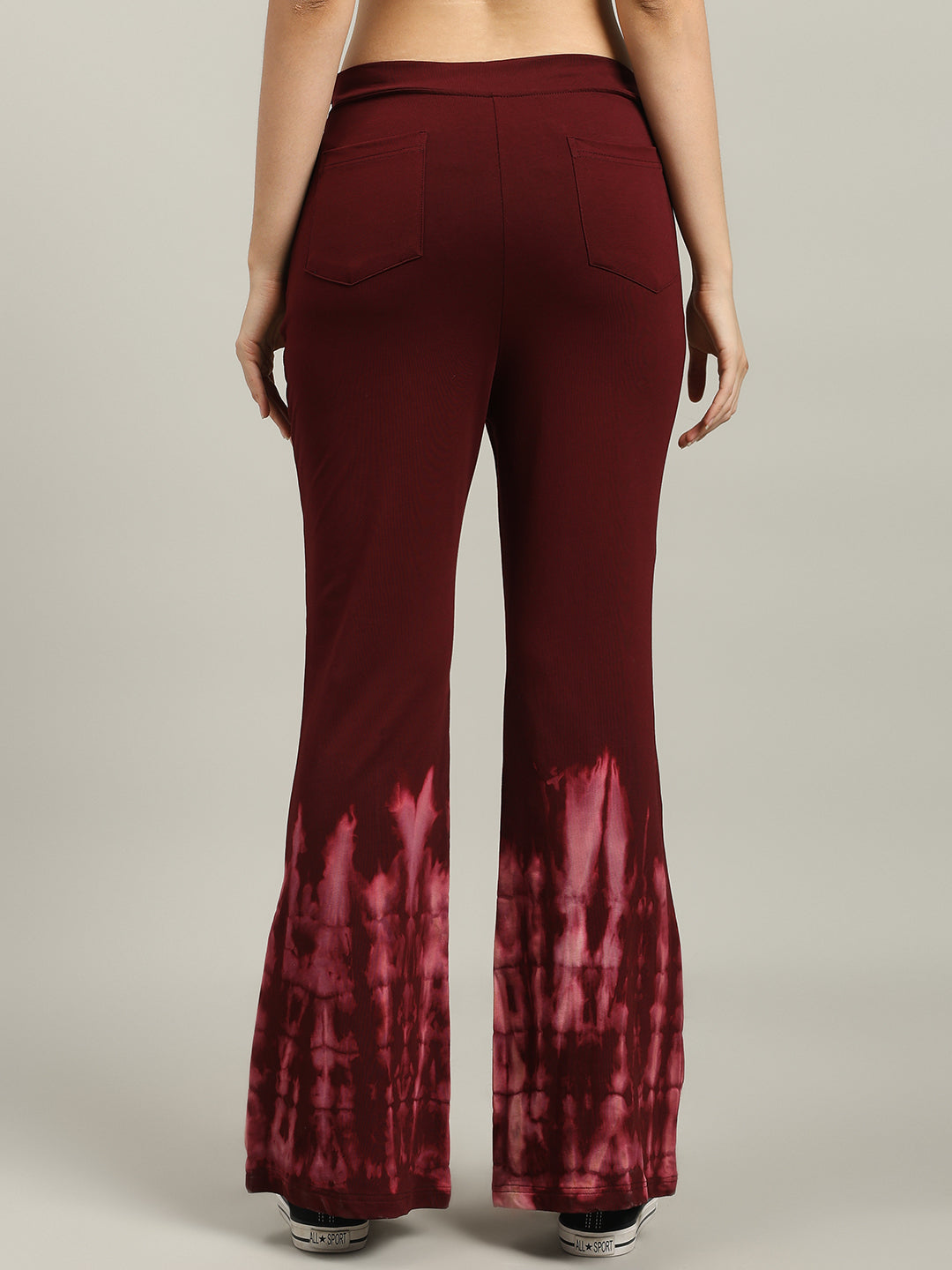 WOMEN'S MEMORIA BAGGY TIE-DYE JOGGER (MAROON)