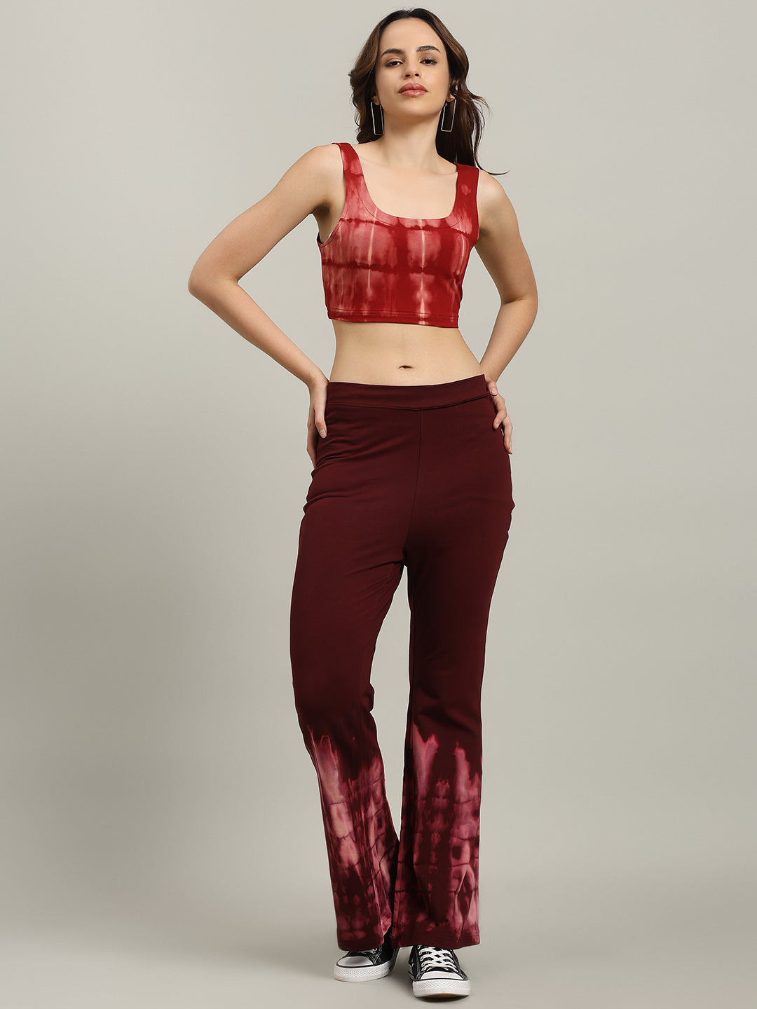 WOMEN'S MEMORIA TIE-DYE CO-ORD SET (MAROON)