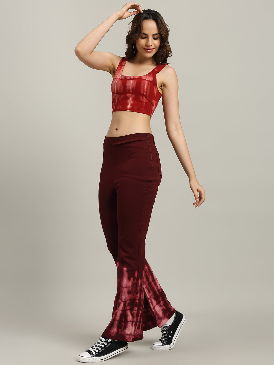 WOMEN'S MEMORIA TIE-DYE CO-ORD SET (MAROON)
