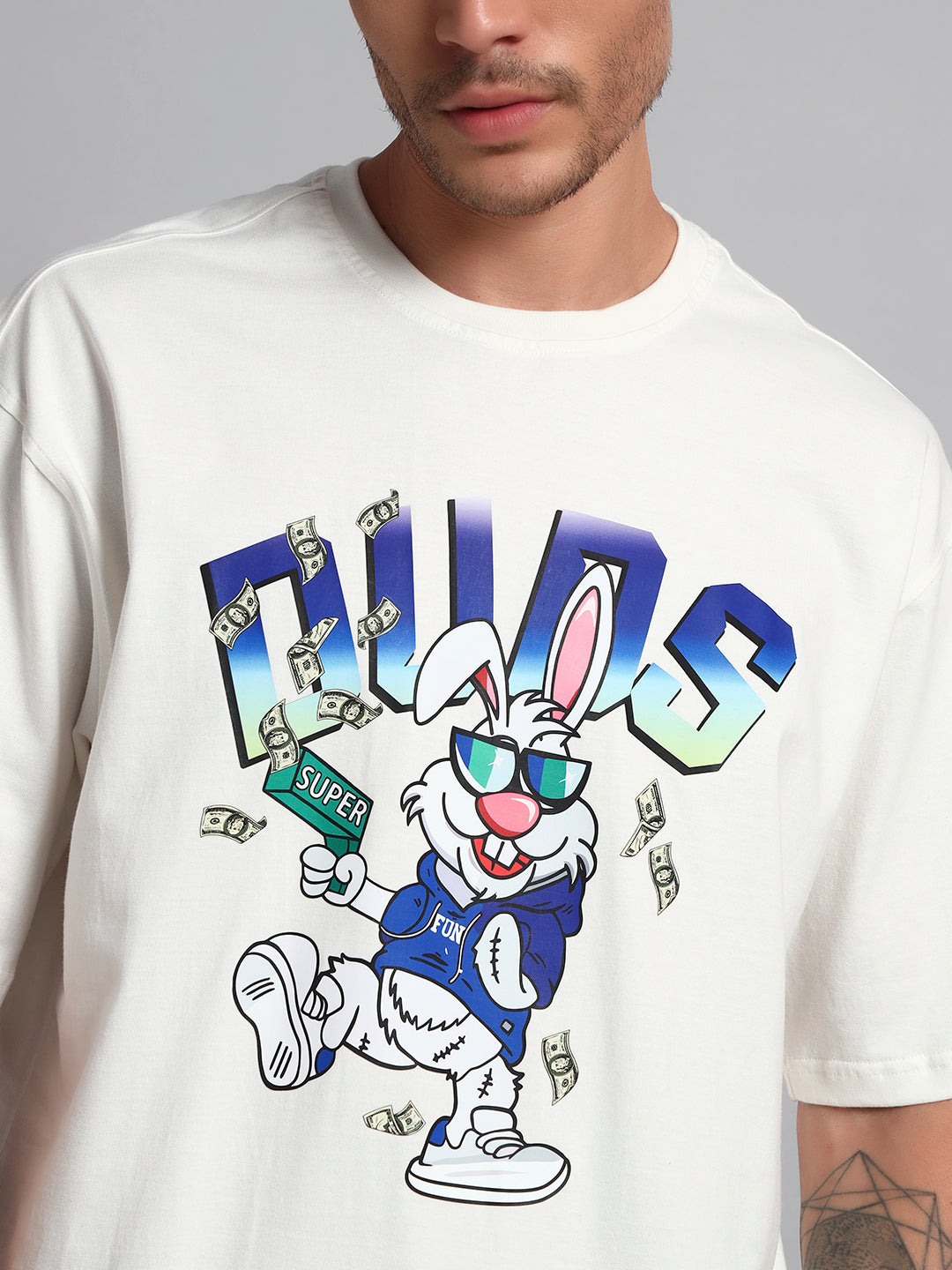 BUNNY BUGS CO-ORD SET (OFF-WHITE BLUE)