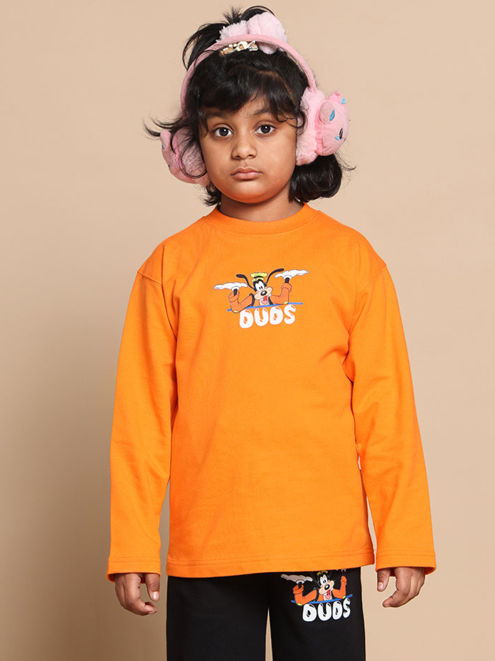 Goofy Over-Sized Sweatshirt For Boys & Girls (Orange)