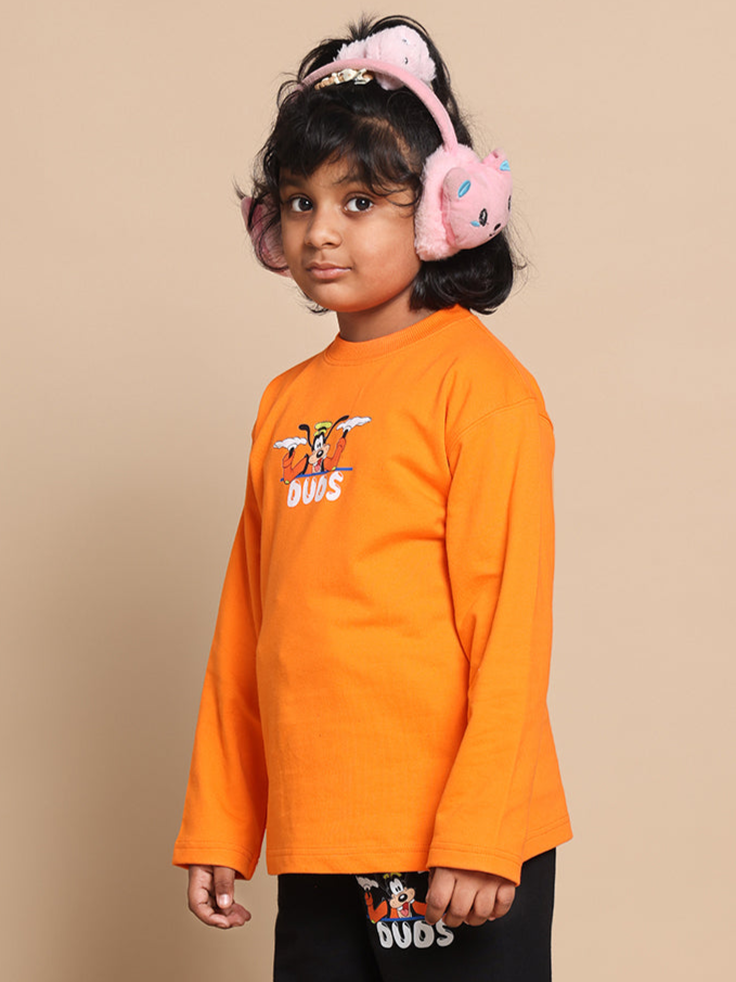 Goofy Over-Sized Sweatshirt For Boys & Girls (Orange)