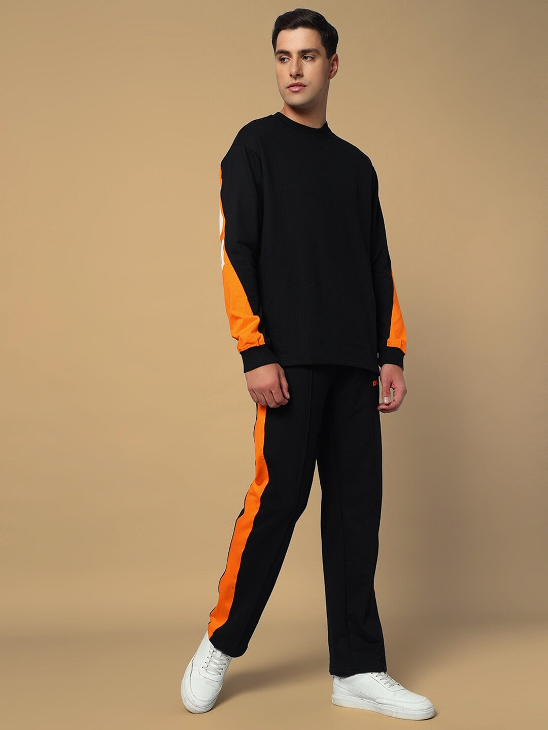 BREEZER SIDE CONTRAST JOGGERS (BLACK-ORANGE)