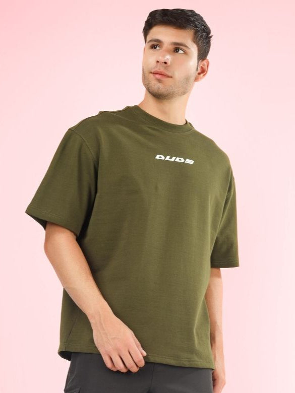 AMOUR OVER-SIZED T-SHIRT (OLIVE GREEN)