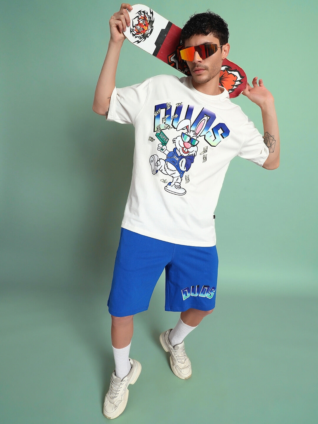 BUNNY BUGS CO-ORD SET (OFF-WHITE BLUE)