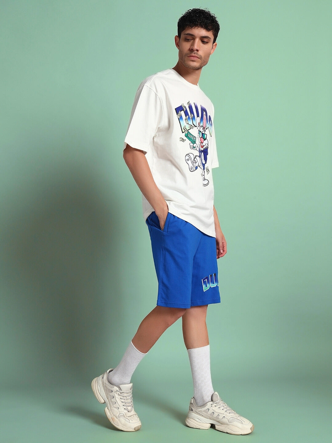 BUNNY BUGS CO-ORD SET (OFF-WHITE BLUE)