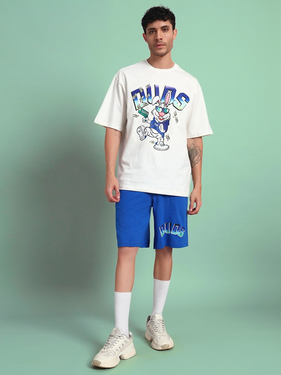 BUNNY BUGS CO-ORD SET (OFF-WHITE BLUE)