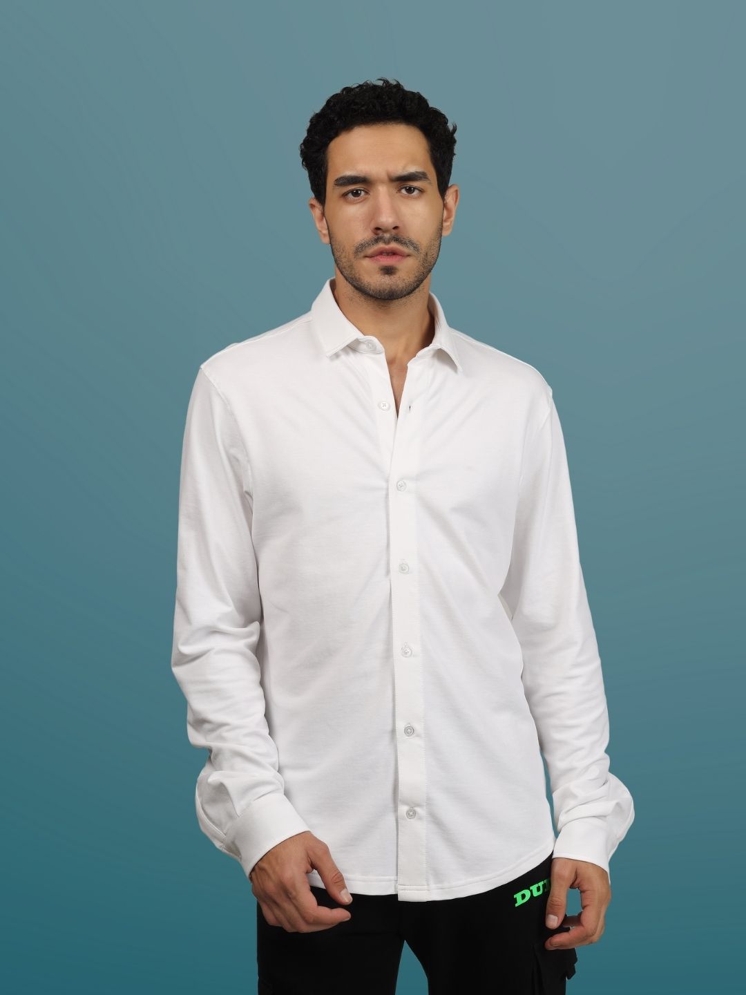 White Sporty Pique Shirt - Wearduds