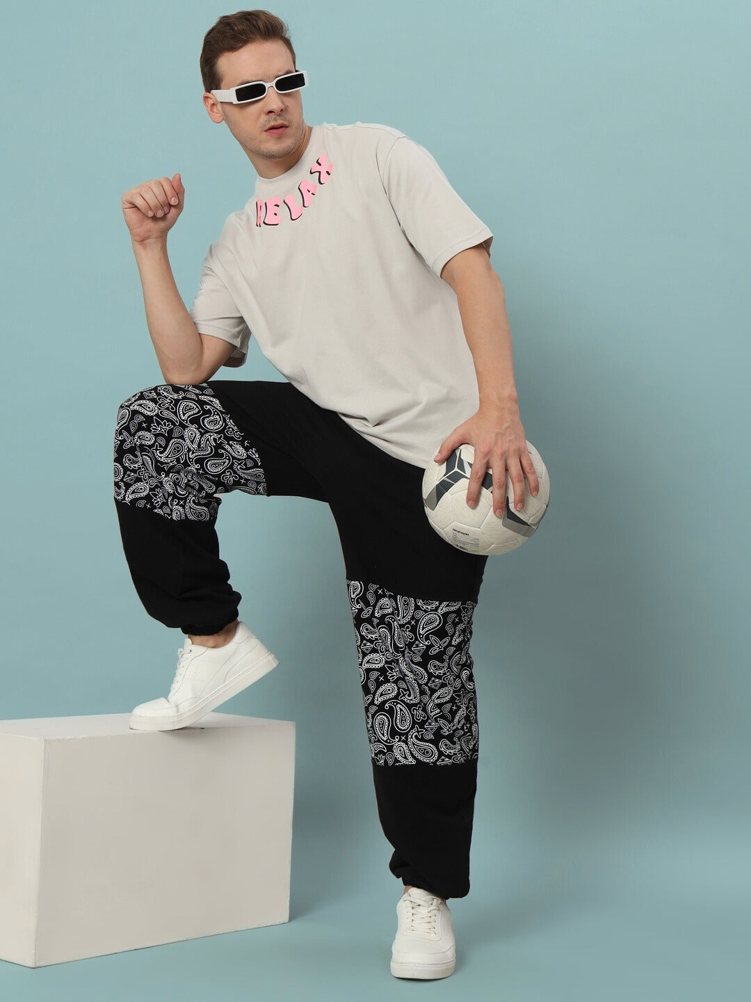 MOSAIC BAGGY JOGGERS (BLACK)