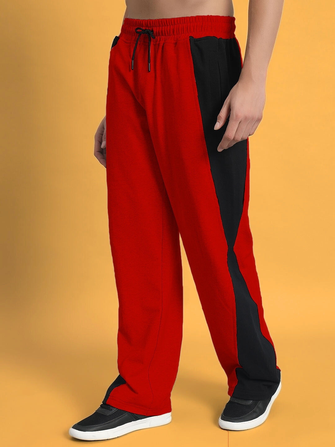 REVIVE SIDE CONTRAST JOGGERS (RED-BLACK)