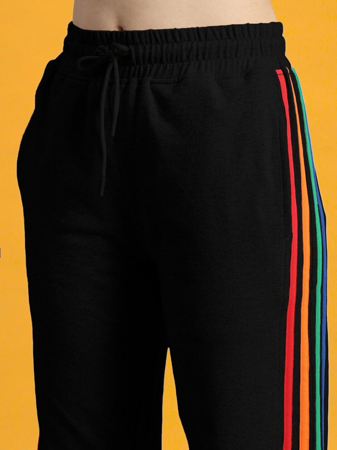 WOMEN'S DUDS PRISM COLORFUL STRIPE JOGGERS (BLACK)