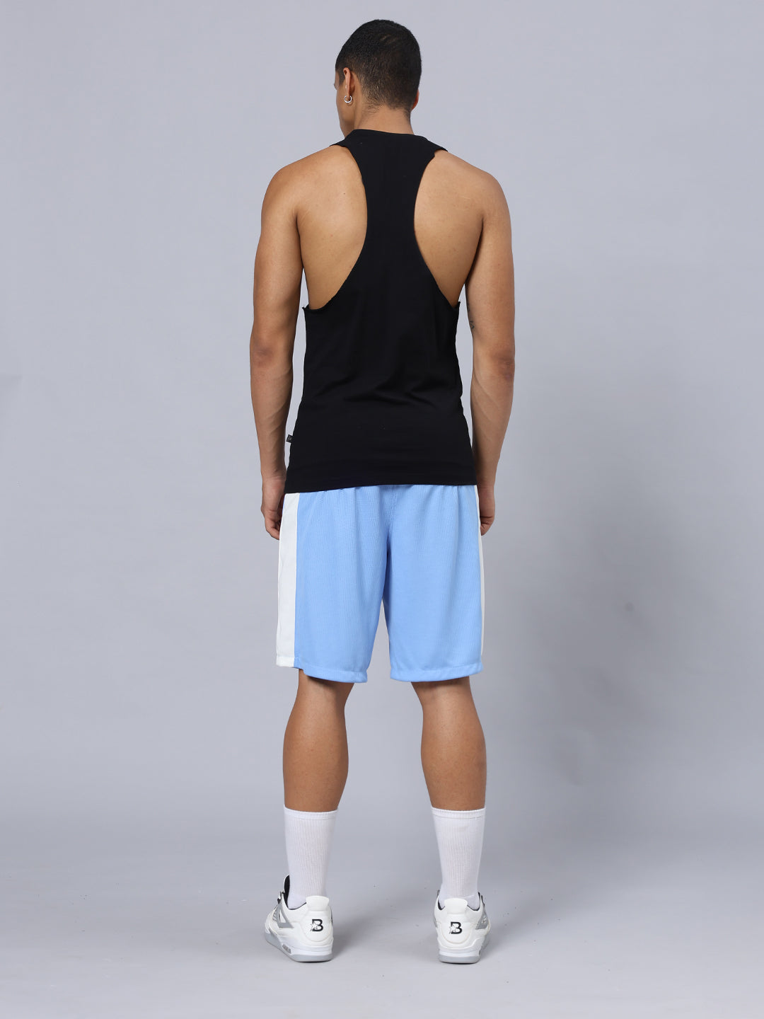 CRUNCH GYM CO-ORD SET (BLACK-BLUE)