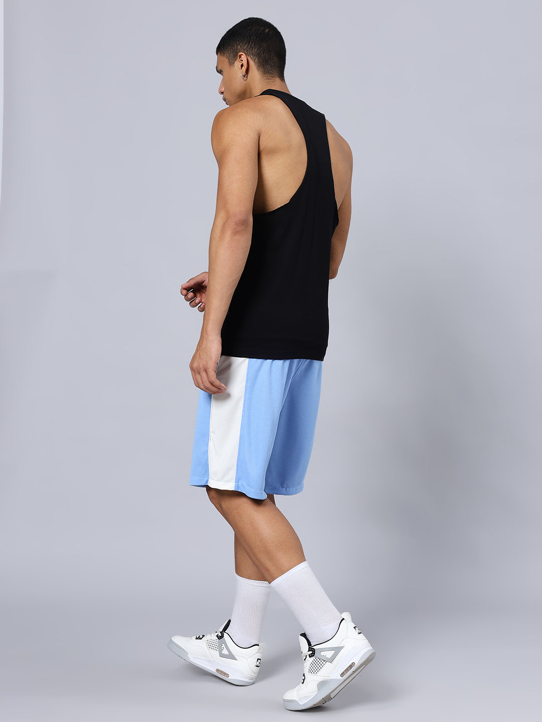 CRUNCH GYM CO-ORD SET (BLACK-BLUE)