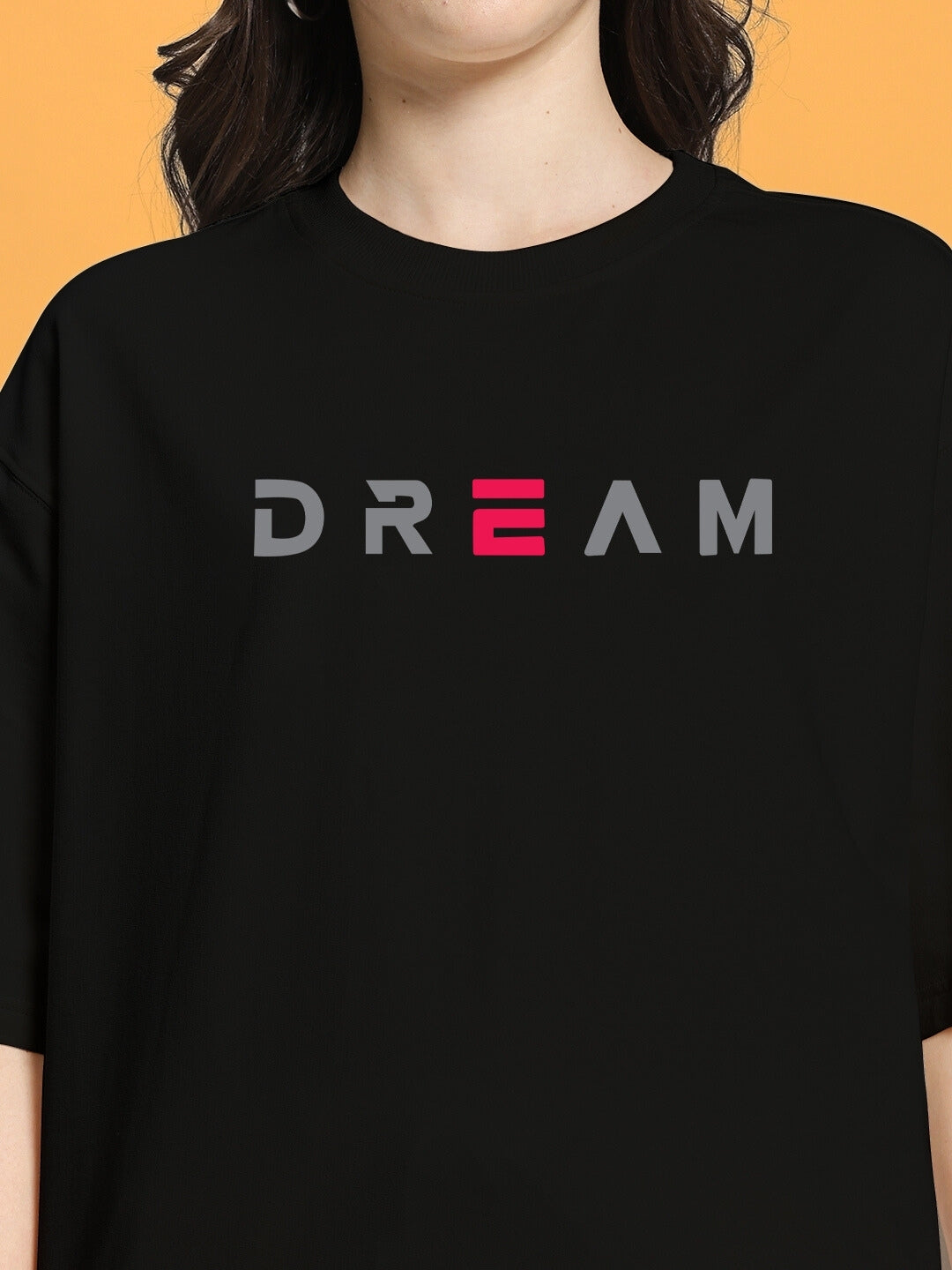 WOMEN'S FANCY DREAM OVER-SIZED T-SHIRT (BLACK)