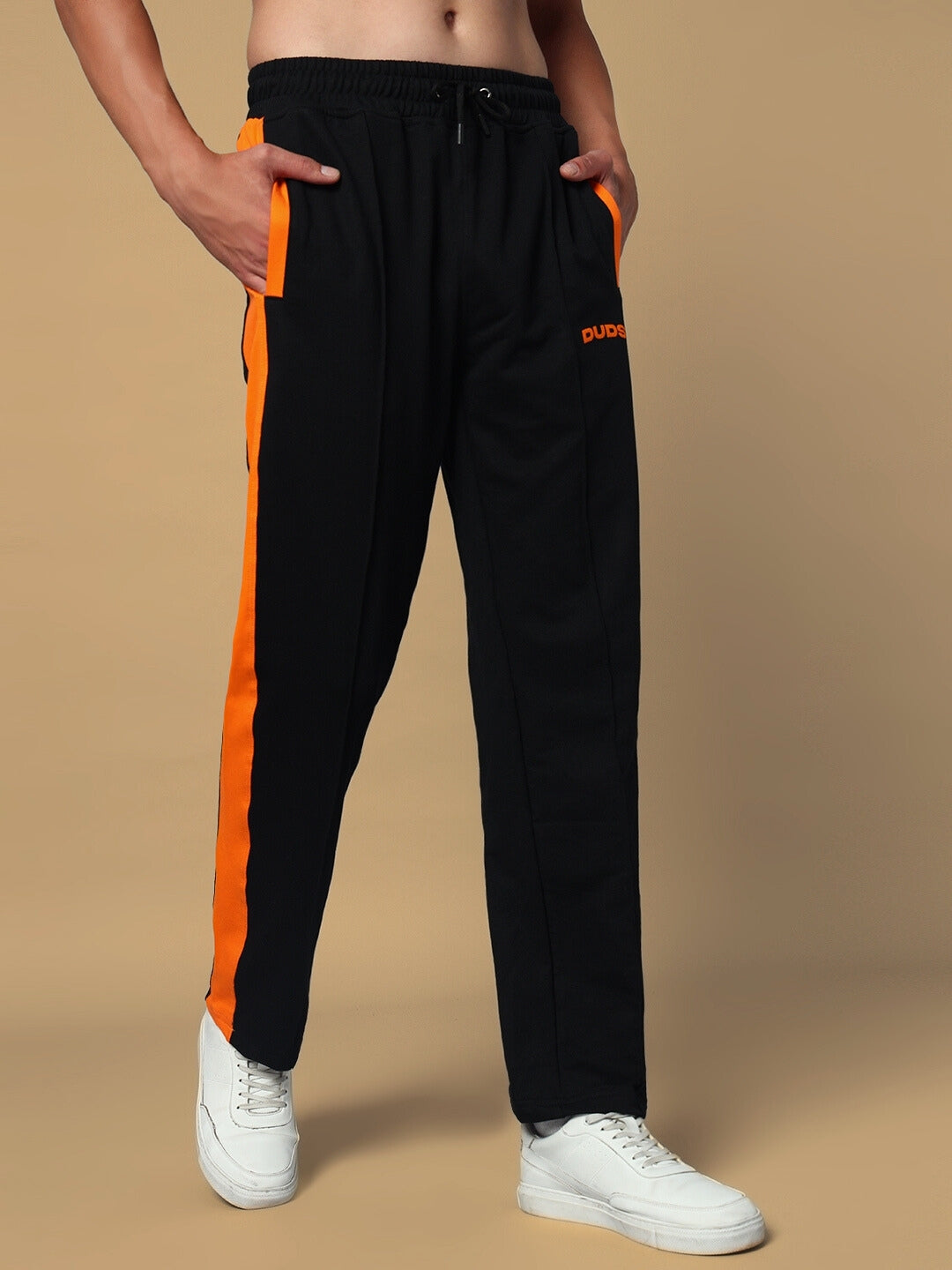 BREEZER SIDE CONTRAST JOGGERS (BLACK-ORANGE)