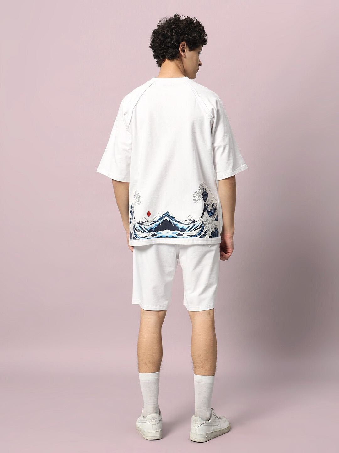 The Great Wave Printed Co-Ord Set (White)