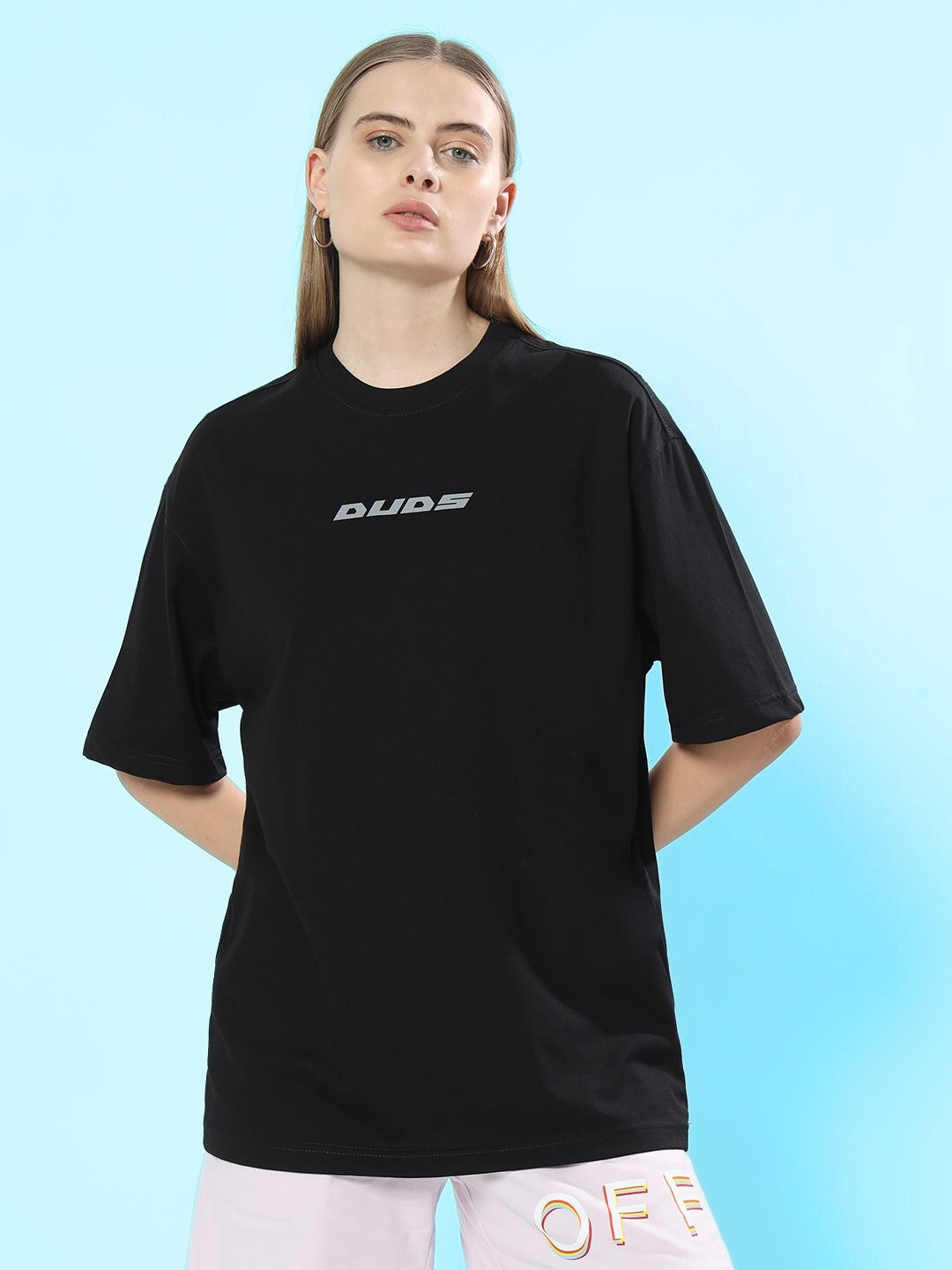 Women's Poison Skull Reflector Over-Sized T-Shirt (Black)