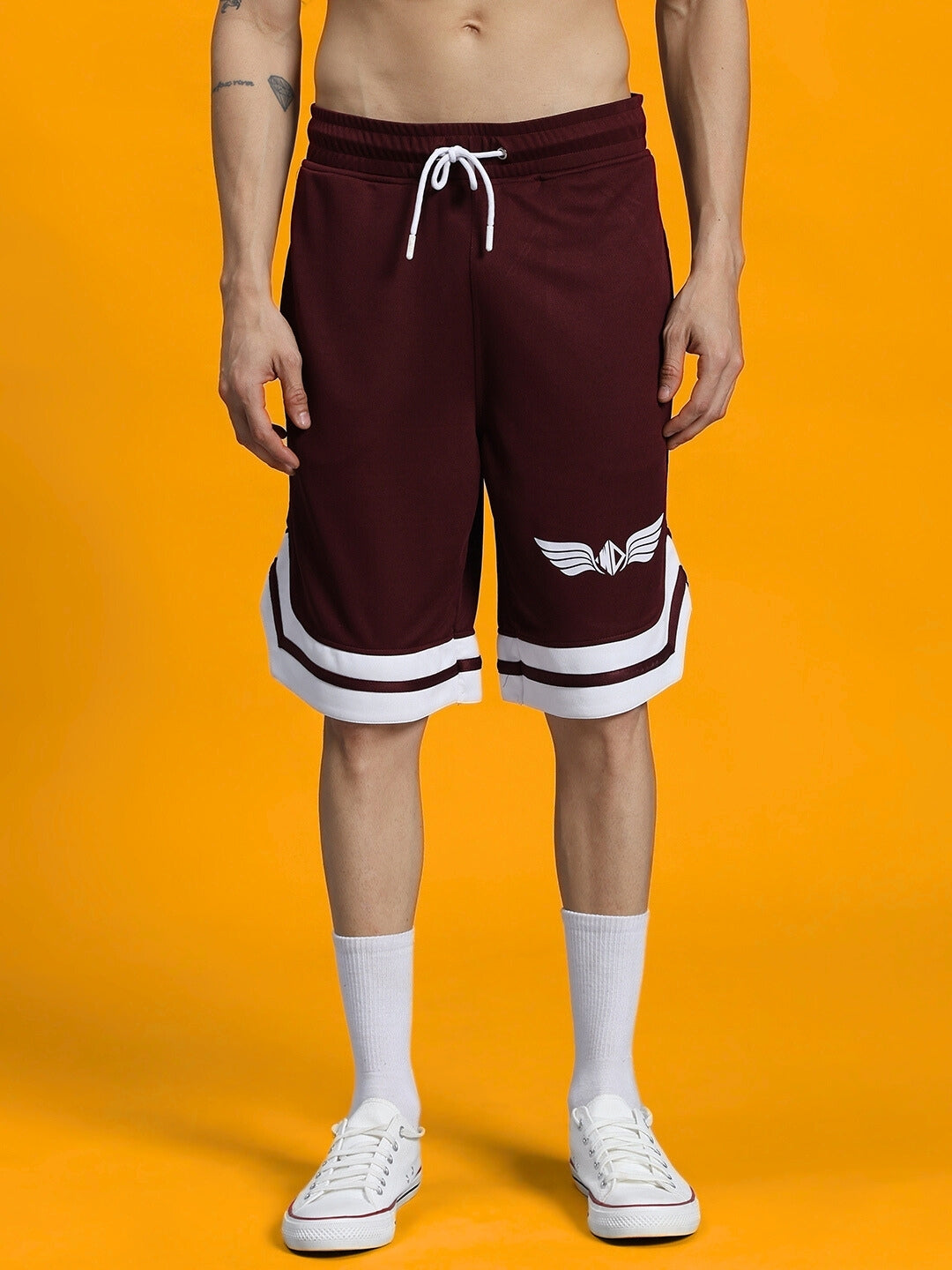 WD WINGS REGULAR FIT SHORTS (MAROON)