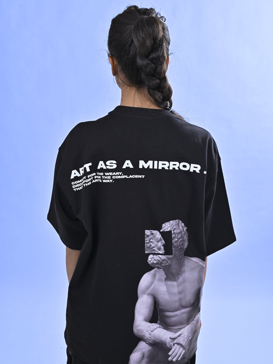 WOMEN'S ART AS A MIRROR OVER-SIZED T-SHIRT (BLACK)