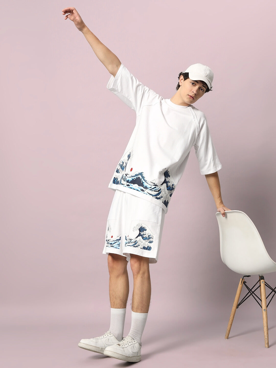 The Great Wave Printed Co-Ord Set (White)