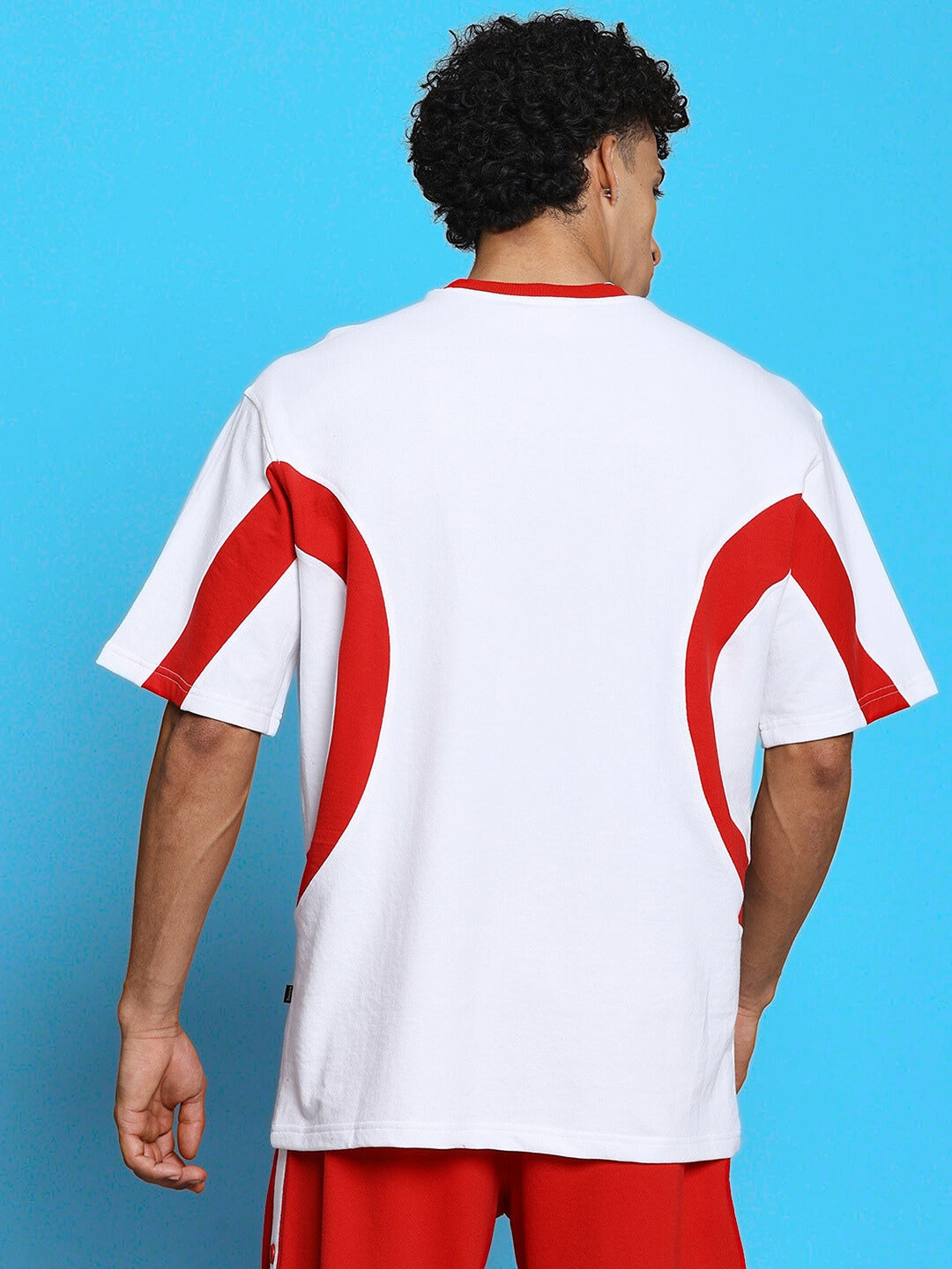 EZEL RELAXED FIT CO-ORD SET (WHITE-RED)