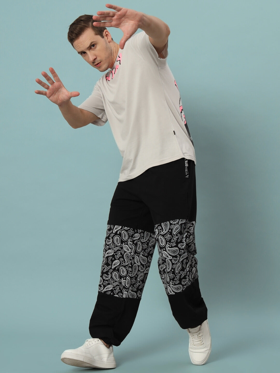 MOSAIC BAGGY JOGGERS (BLACK)