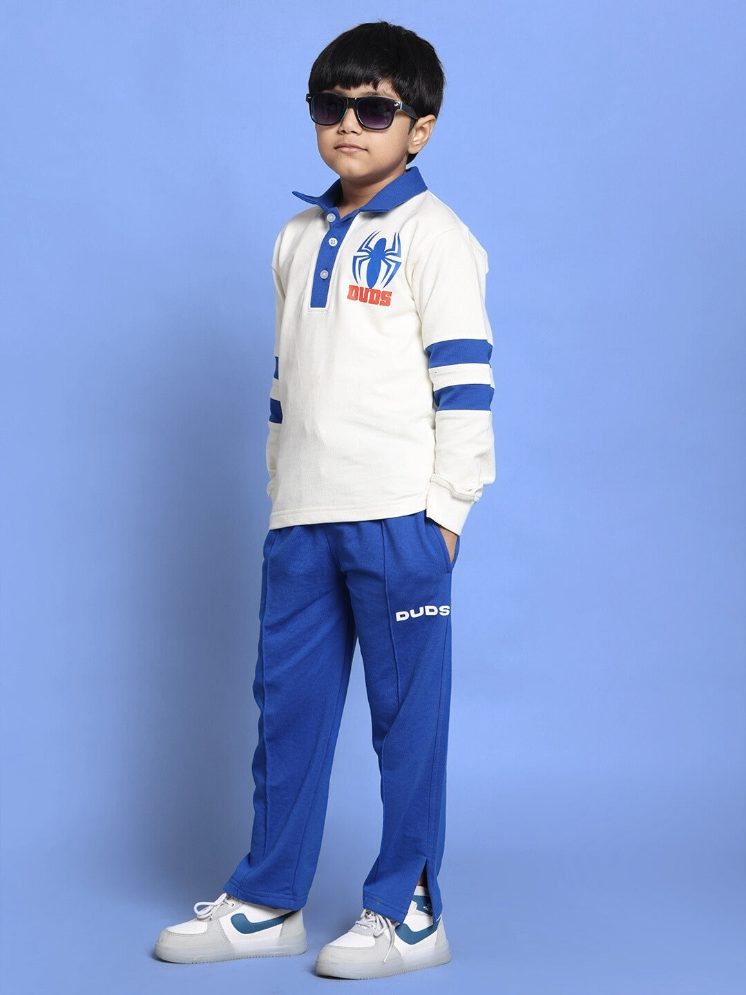 MARVEL CO-ORD SET FOR BOYS & GIRLS (WHITE-ROYAL BLUE)