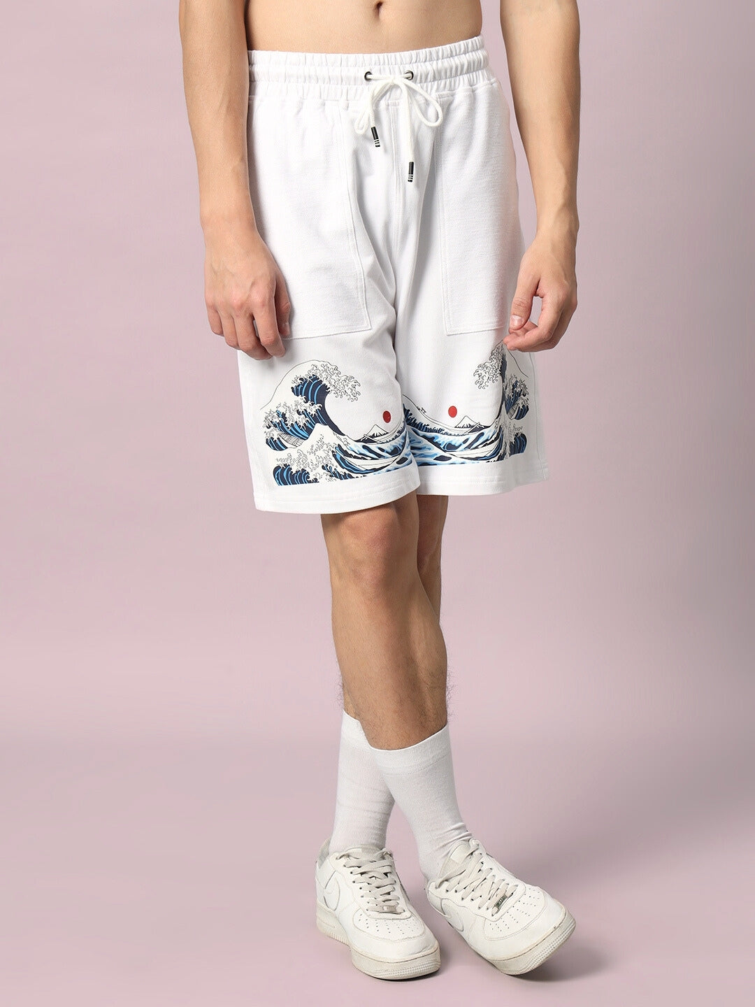 The Great Wave Printed Co-Ord Set (White)