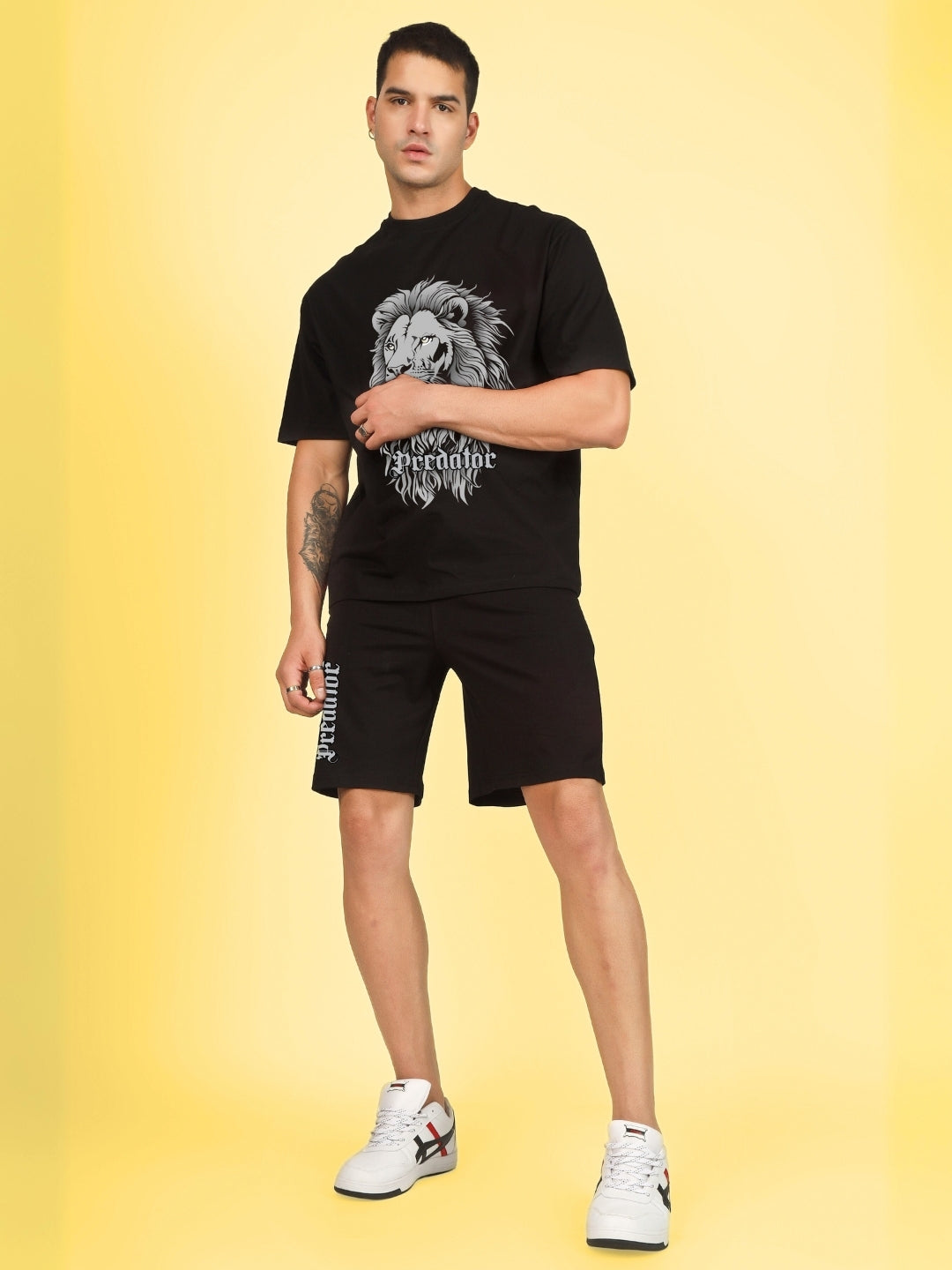 PREDATOR LEGND PRINTED SUMMER CO-ORD SET (BLACK)