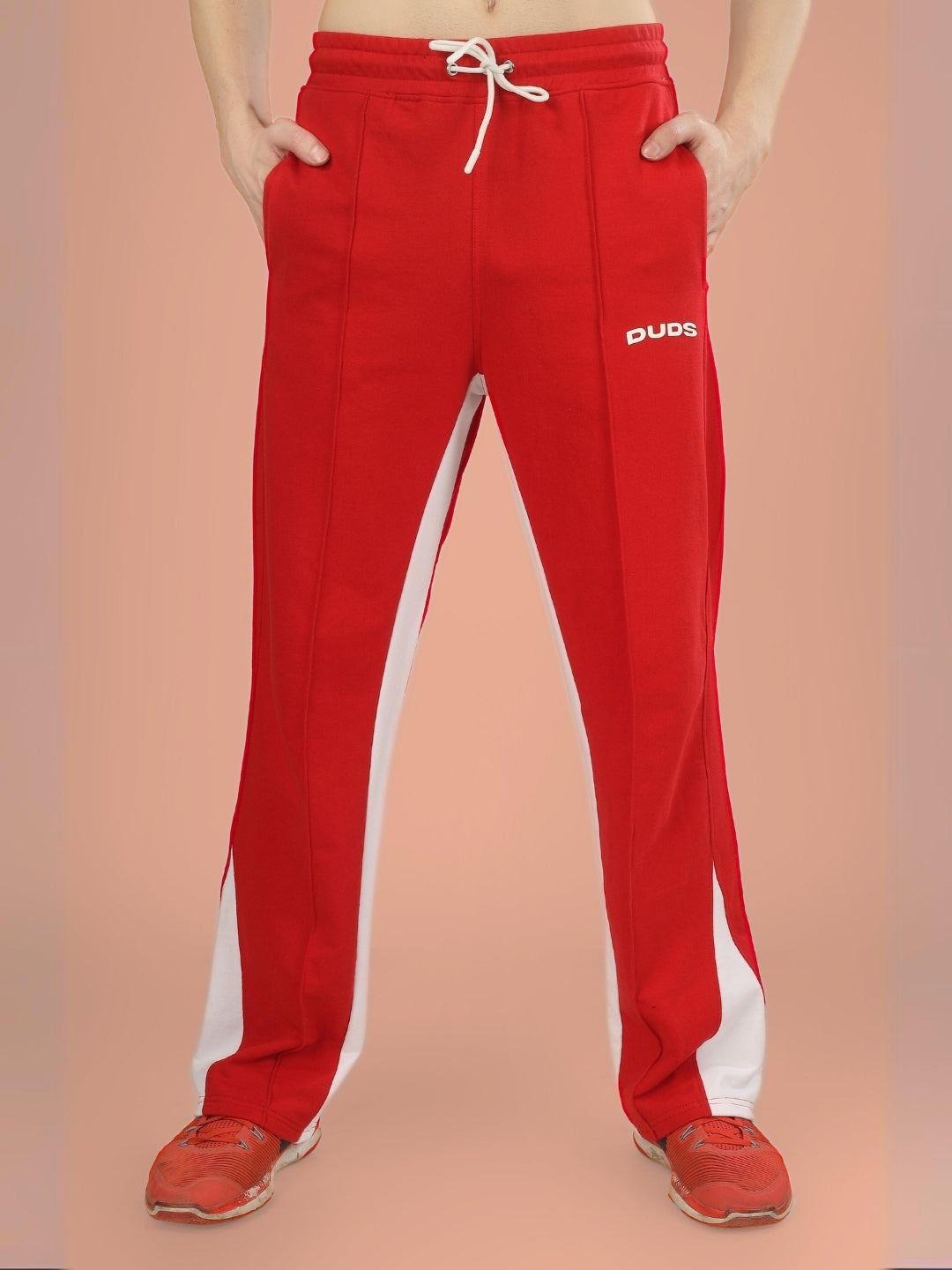 FLOPPY FLARED CONTRAST JOGGERS (RED)