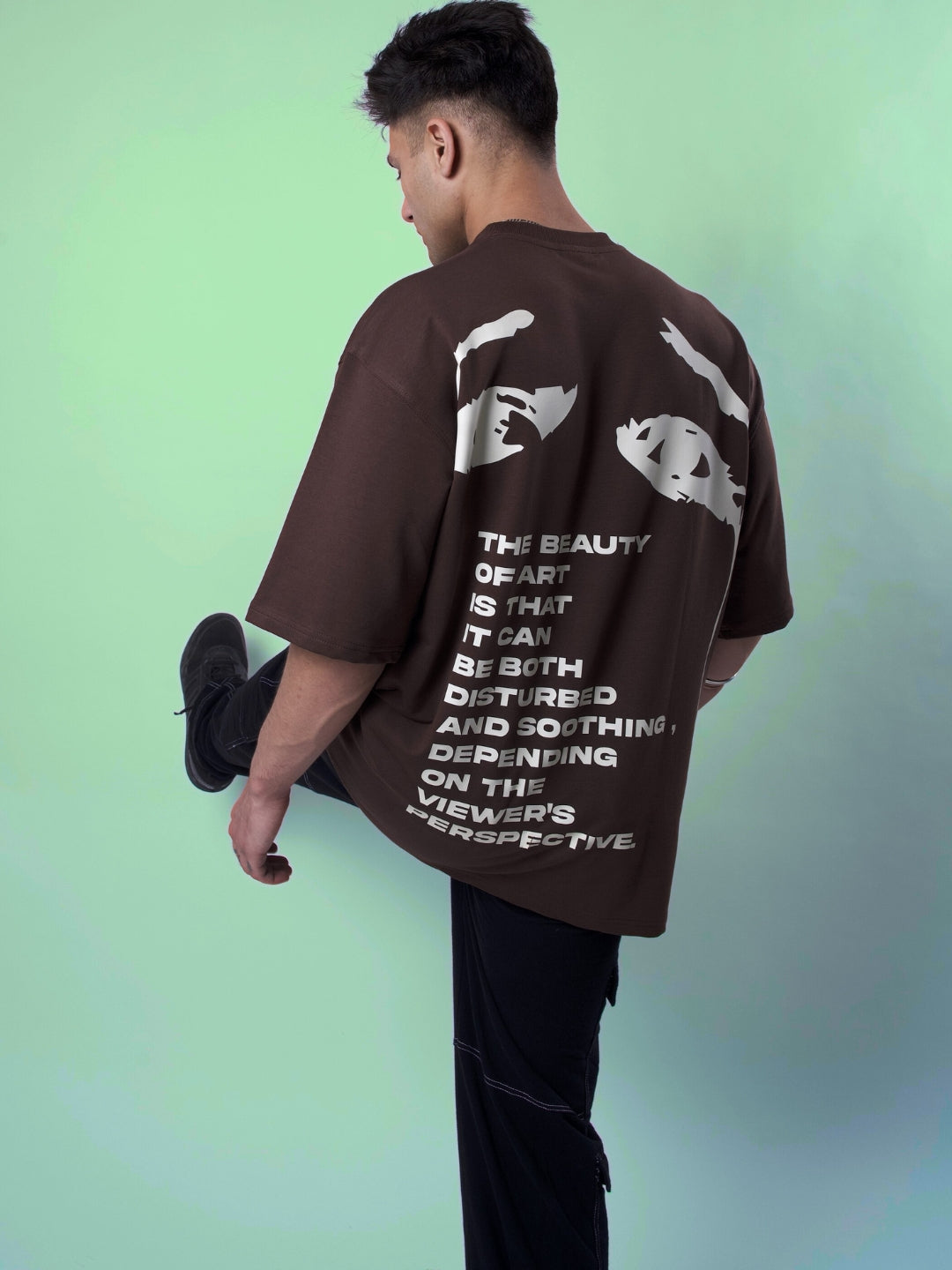 BEAUTY OF ART OVER-SIZED T-SHIRT (BROWN)