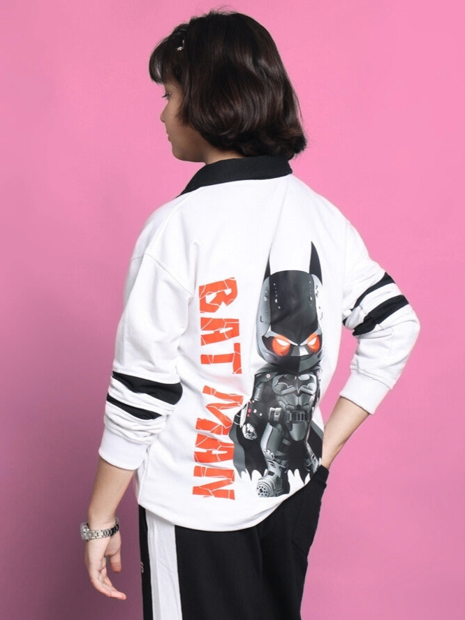 ROBIN OVERSIZED SWEATSHIRT FOR BOYS & GIRLS (WHITE)