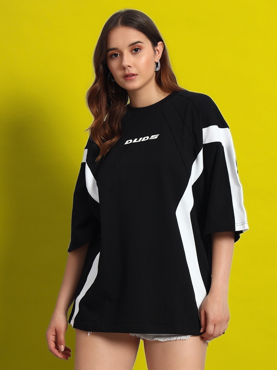 Women's Wild Force Over-Sized T-Shirt (Black-White)