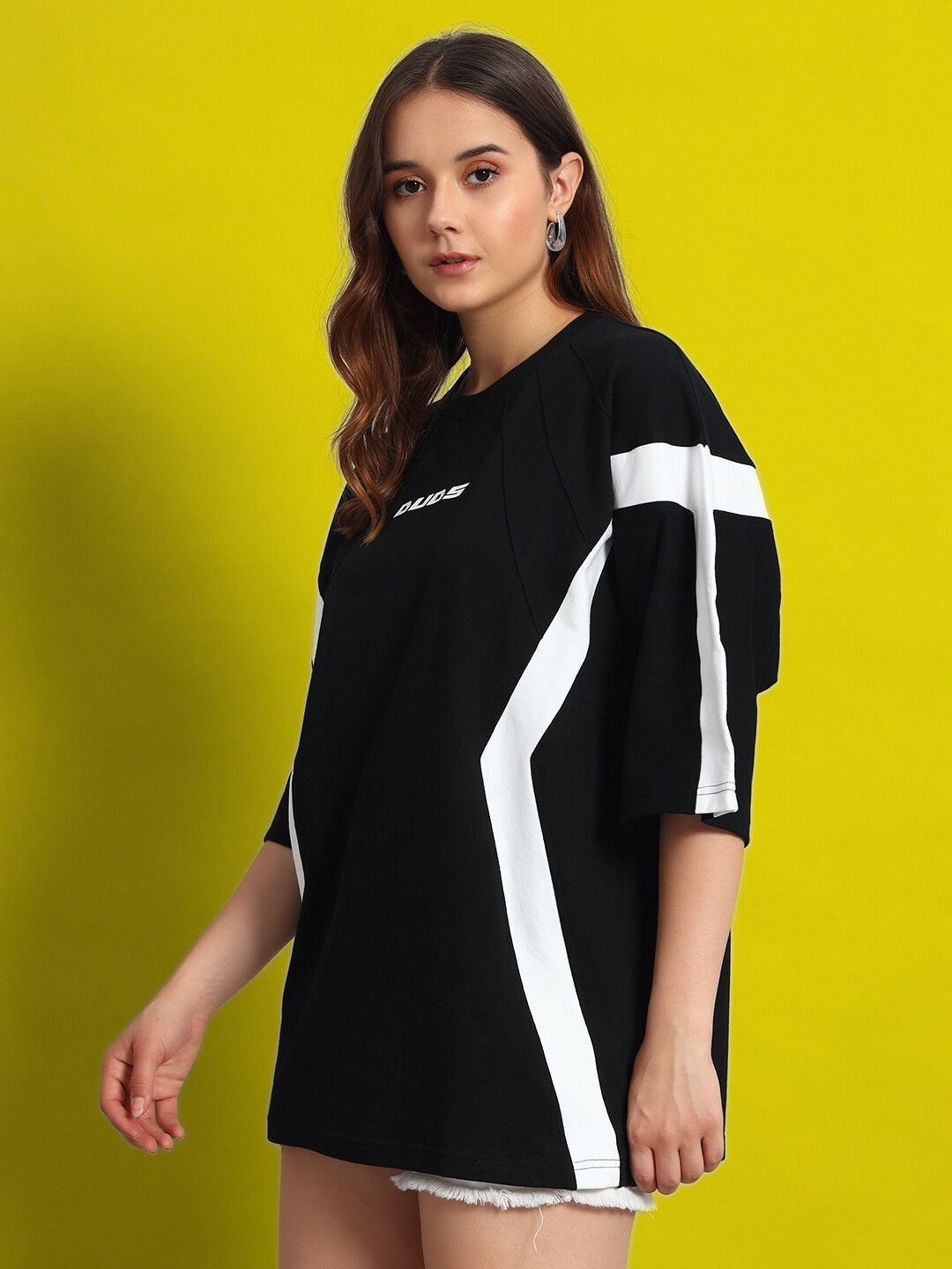 Women's Wild Force Over-Sized T-Shirt (Black-White)