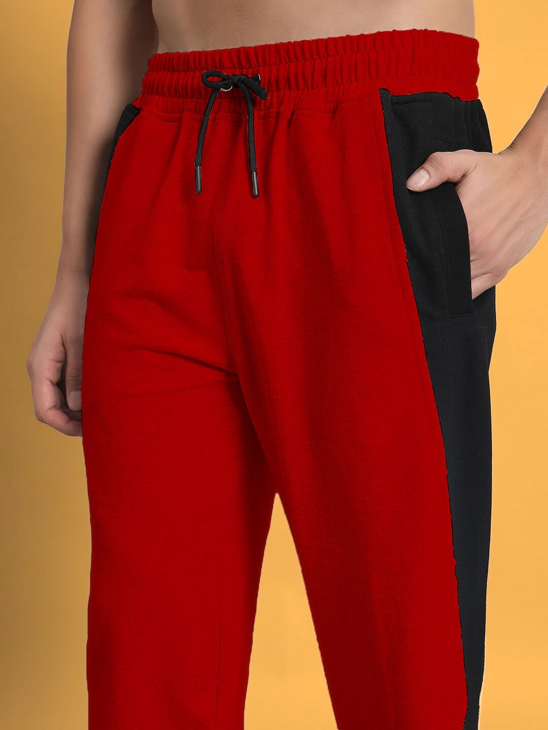 REVIVE SIDE CONTRAST JOGGERS (RED-BLACK)